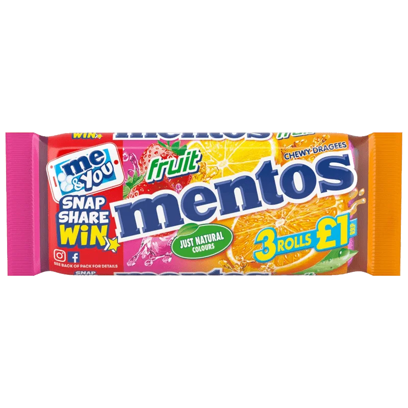 MENTOS 3-PACK FRUIT (25p)