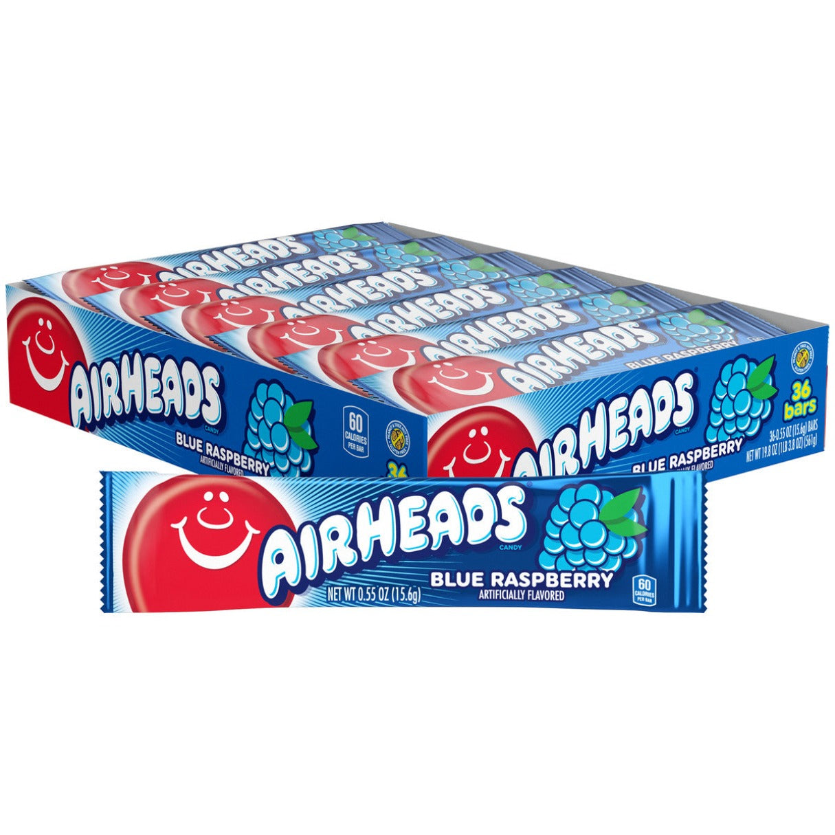 AIRHEADS BLUE RASPBERRY SINGLE (36X15G)